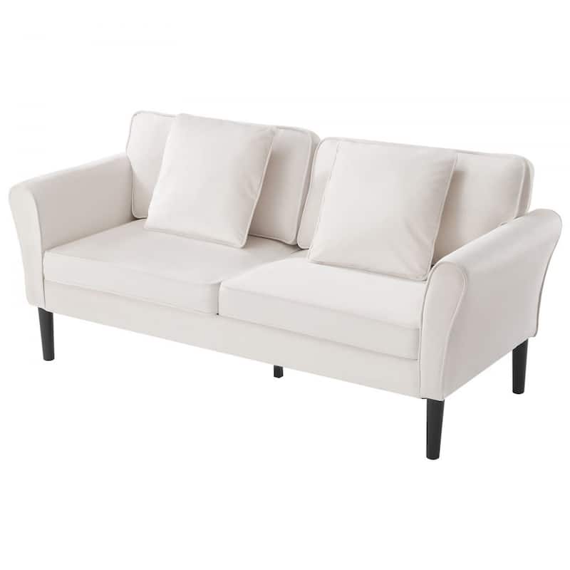 Two-Seater Velvet Loveseat Sofa with Soft High-Density Cushions for Living Room or Hallway - 69.3” x 29.5” x 31.5”