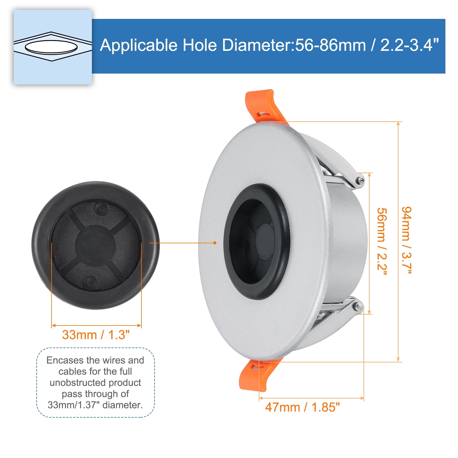 Cable Pass Port, Spring-Lock Cable Pass Through Port,