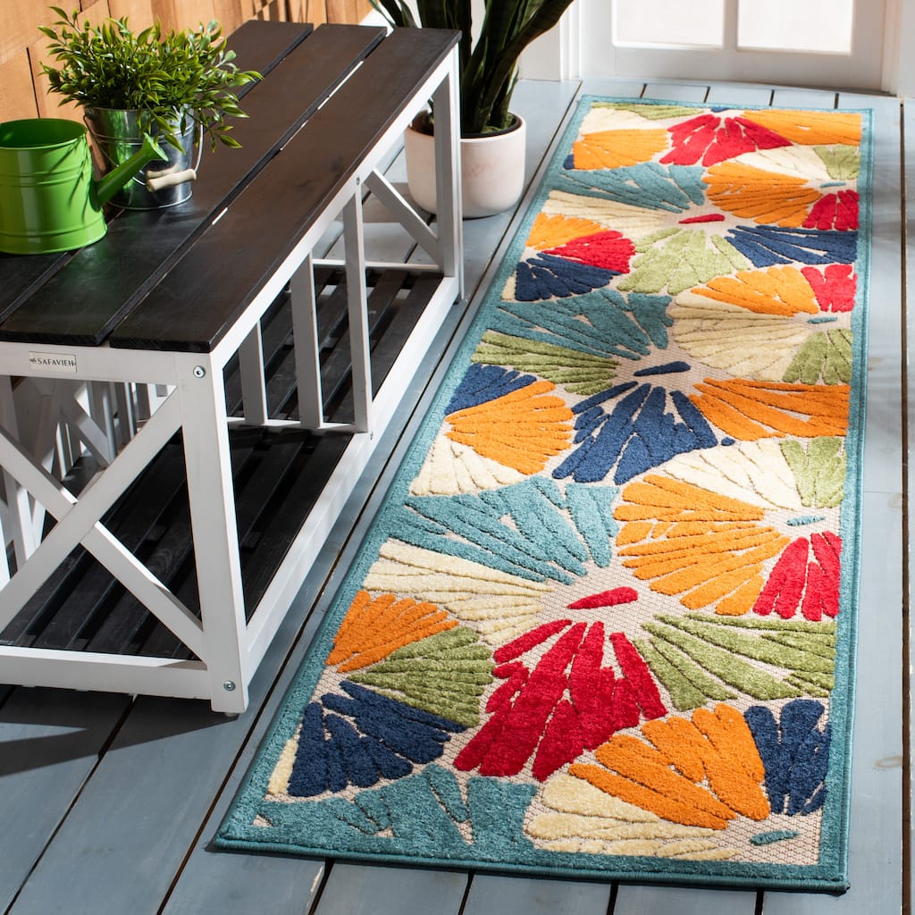 SAFAVIEH Cabana Eufrosina Indoor/ Outdoor Waterproof Patio Floral Rug