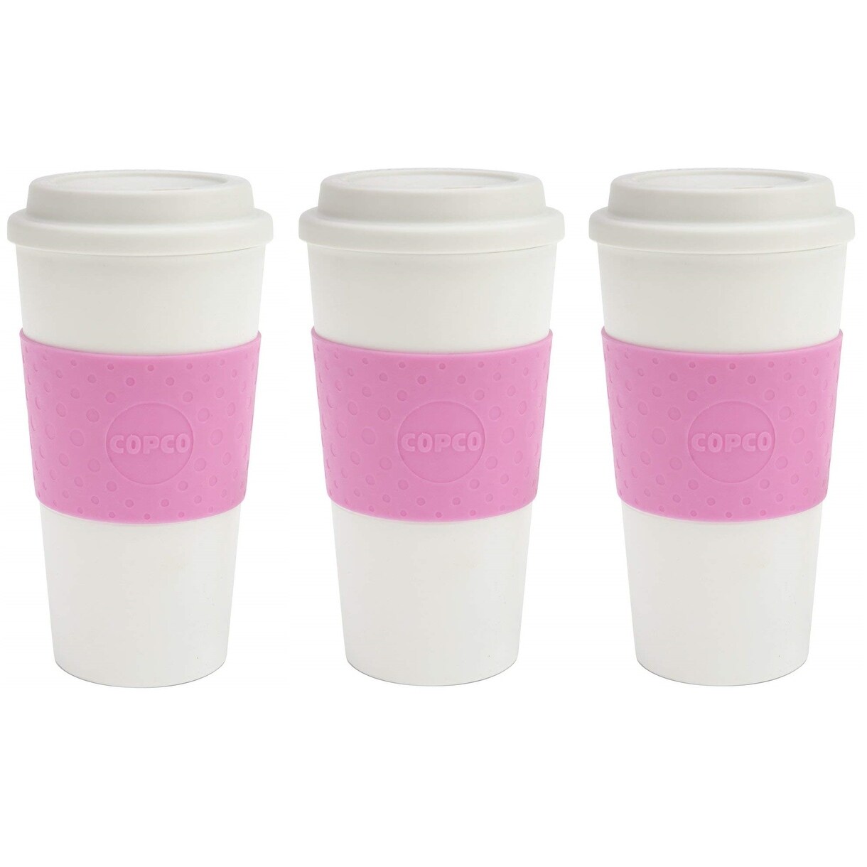 Shop Copco Acadia Reusable Bpa Free Plastic Travel Mug 16 Oz 3 Pack Bubble Gum Pink Bubble Gum Pink Overstock 28662625