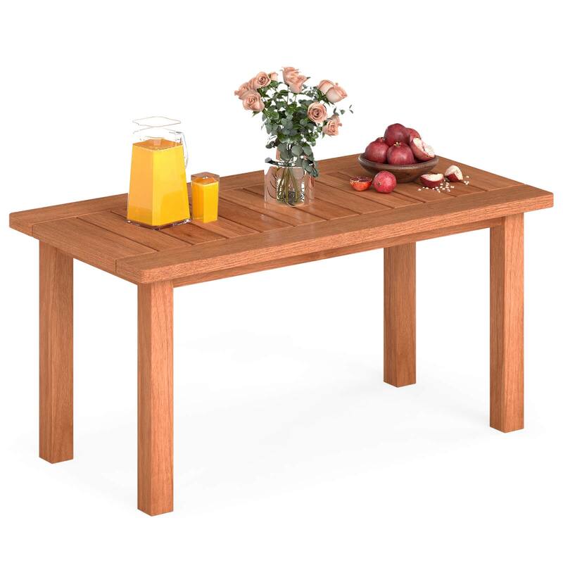 Costway 35.5" Wooden Coffee Table with Slatted Tabletop Rectangular - See Details