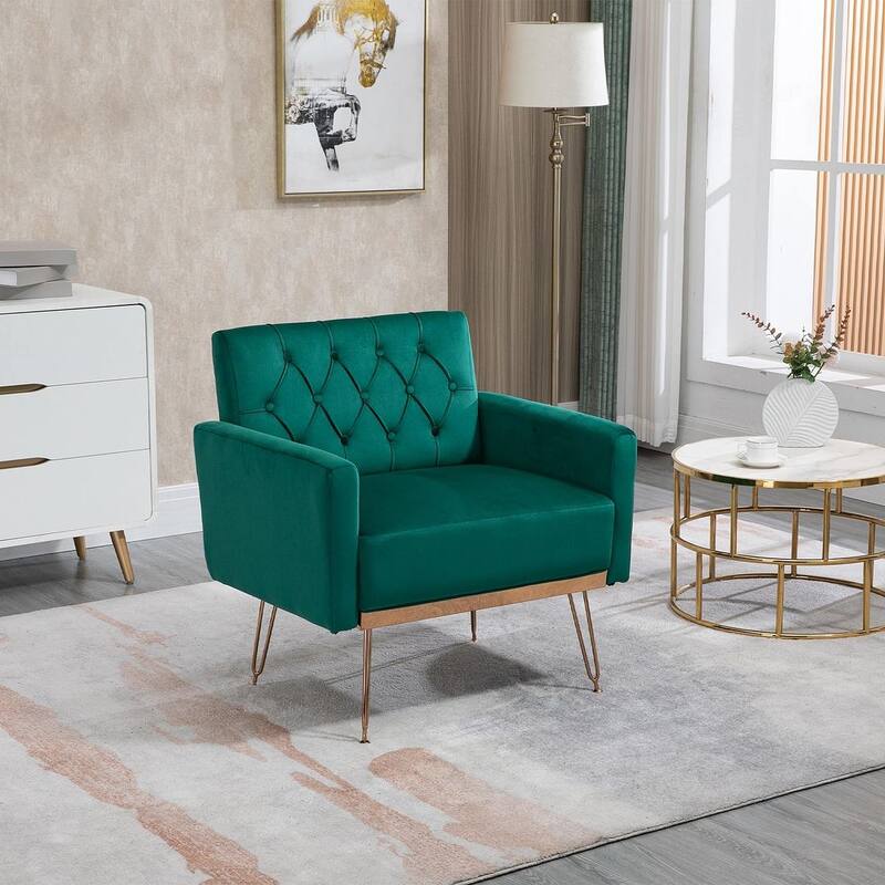 Modern Upholstered Velvet Accent Chair