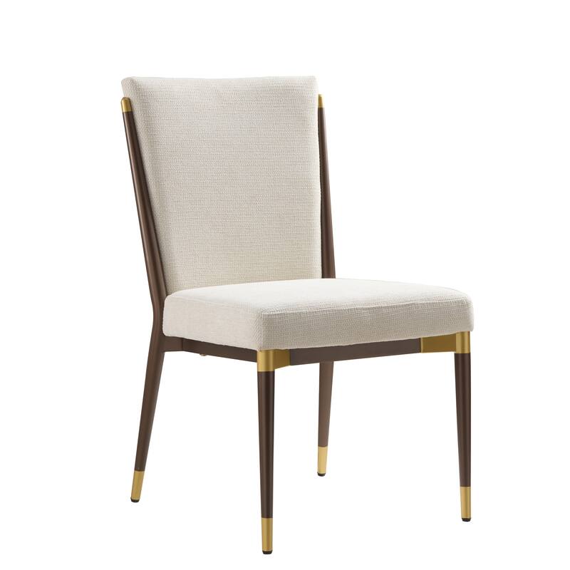 Christopher Knight Home - Modern Upholstered Metal Base Dining Chair with Solid Back (Set of 2)