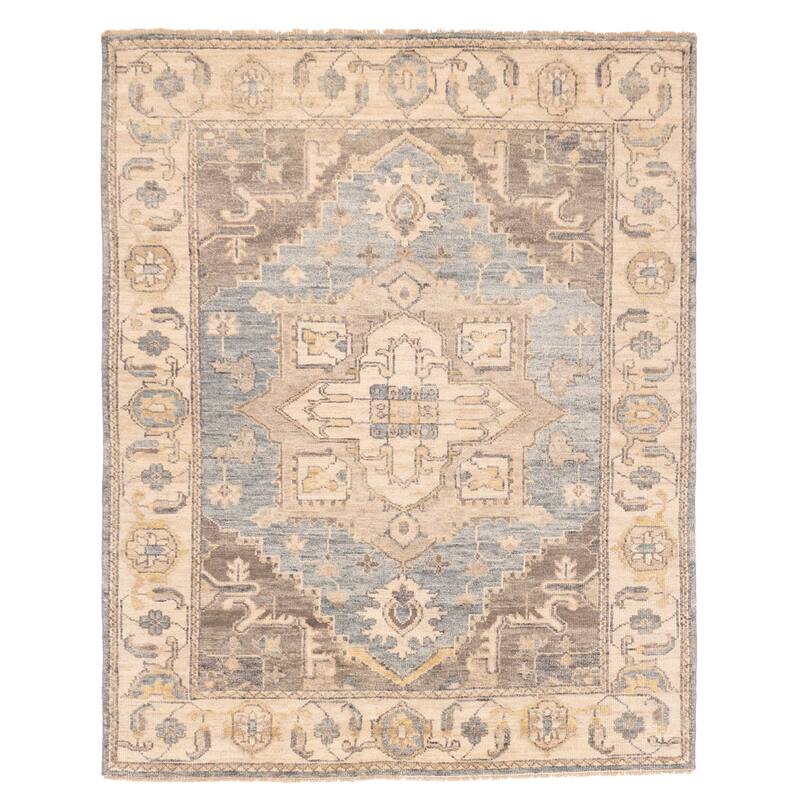 ECARPETGALLERY Hand-knotted Jules Serapi Dark Blue Wool Rug - 7'11 x 9'10