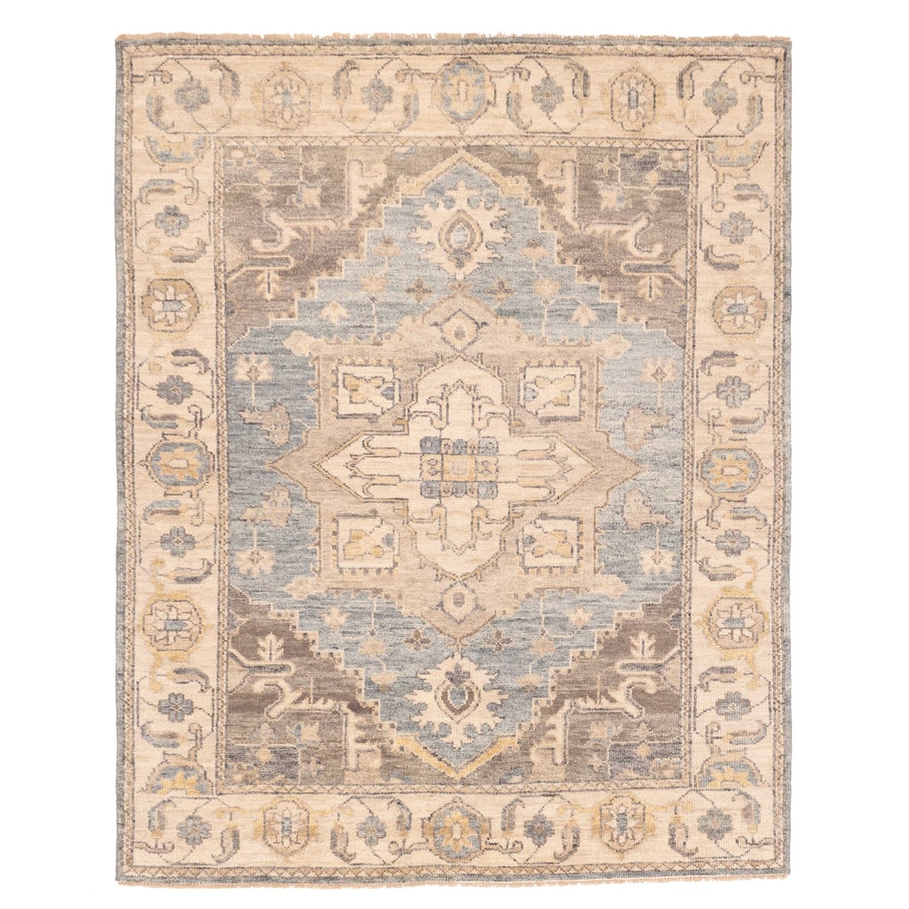 ECARPETGALLERY Hand-knotted Jules Serapi Dark Blue Wool Rug - 7'11 x 9'10