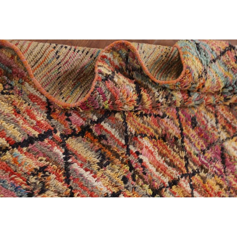 Trellis Plush Moroccan Oriental Area Rug Handmade Wool Carpet - 4'2" x 6'11"