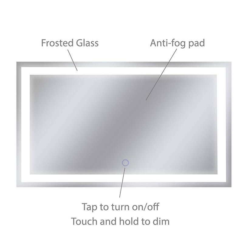 Dyconn Faucet Edison Wall-mounted LED Backlit Tri-Color Mirror - Clear