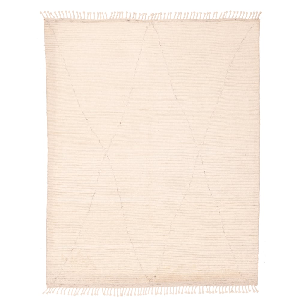 ECARPETGALLERY Hand-knotted Looma Cream Wool Rug - 8'3 x 10'3