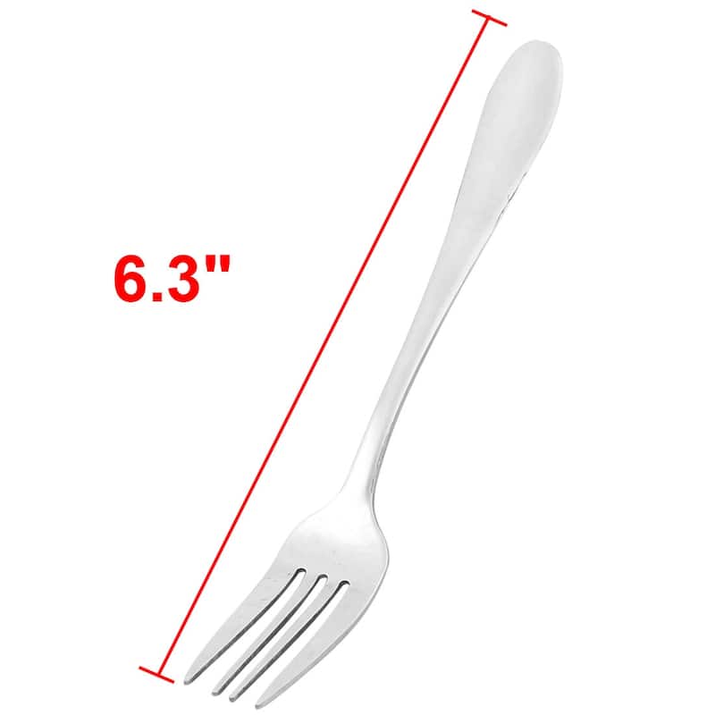 Home Restaurant Utensil Stainless Steel Fruit Salad Dessert Fork 16cm Long 5pcs - Silver Tone