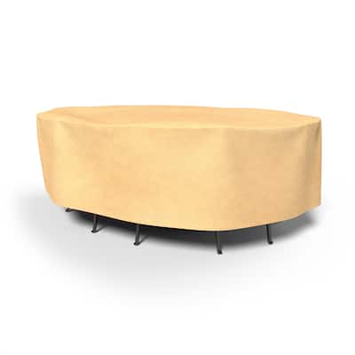 Budge Oval Table and Chairs Combo Cover, All-Seasons, Nutmeg