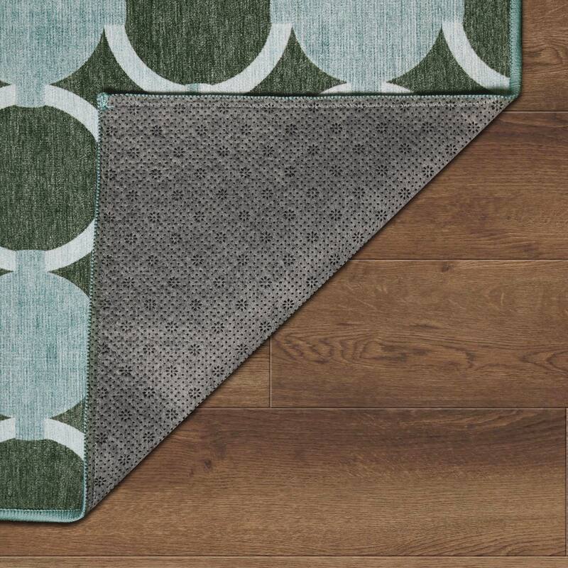 My Magic Carpet Dula Dark Sage Green Machine Washable Rug