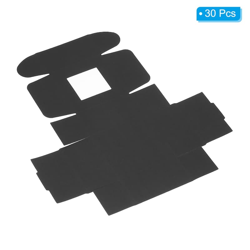 3"x3"x1.5" Paper Soap Box with Window, 30 Pack Soap Boxes Square, Black