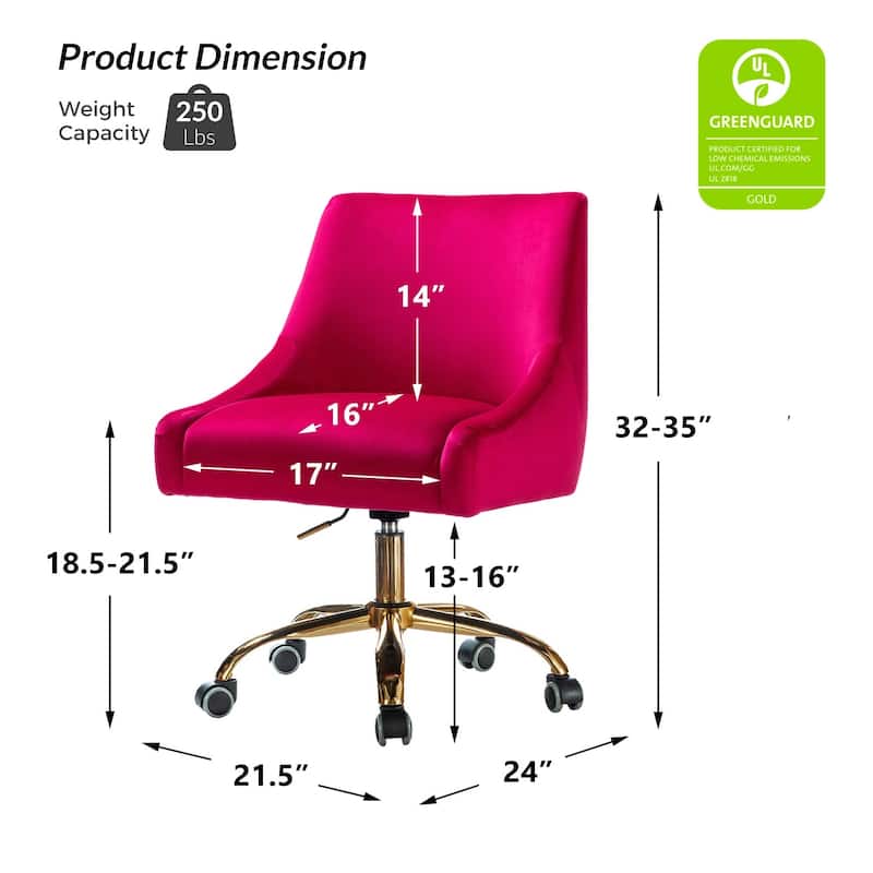 Carina Modern Upholstery Task Chair with Golden Base by HULALA HOME