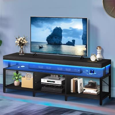 63"W LED TV Stand W/ Power Outlets for 70 inch Entertainment Center - 62 inches