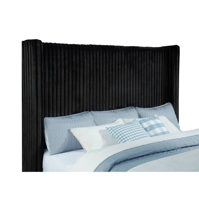 Centergrove Upholstered Wingback TV Bed Black