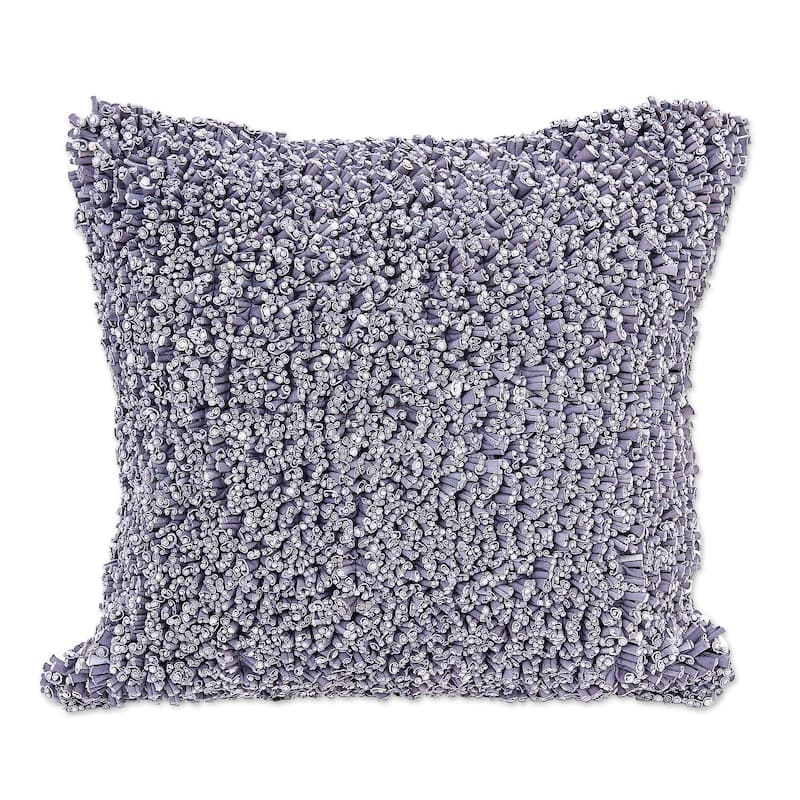 Novica Handmade Popcorn In Grey Cotton Cushion Cover