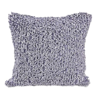 Novica Handmade Popcorn In Grey Cotton Cushion Cover