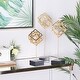 preview thumbnail 1 of 11, CosmoLiving by Cosmopolitan Marble Contemporary Sculpture (Set of 3) - S/3 14",17", 20"H Gold