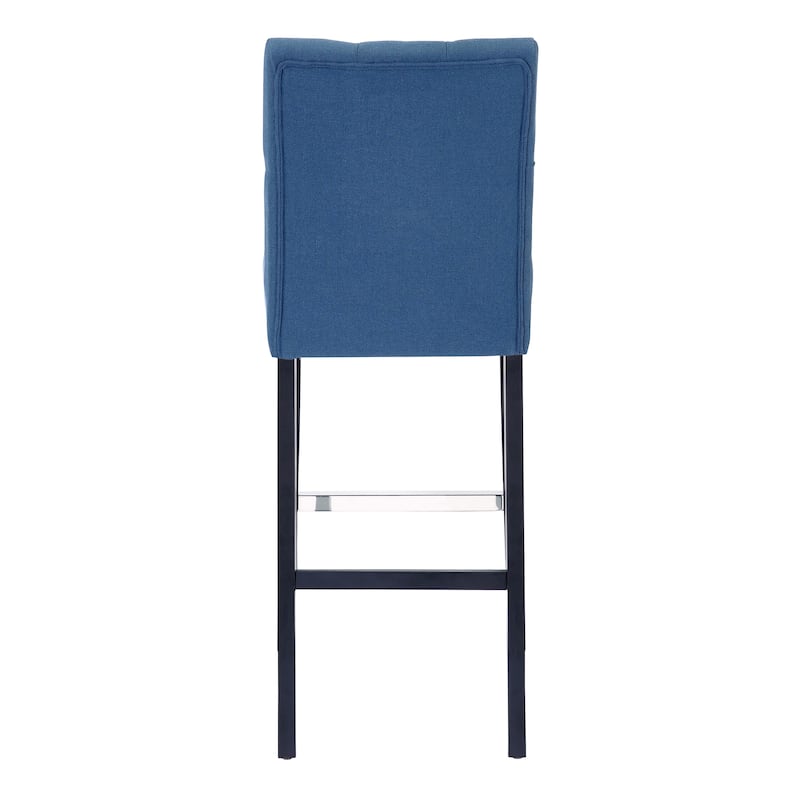 Carter 29" Button Tufted Bar Stool Black Finish