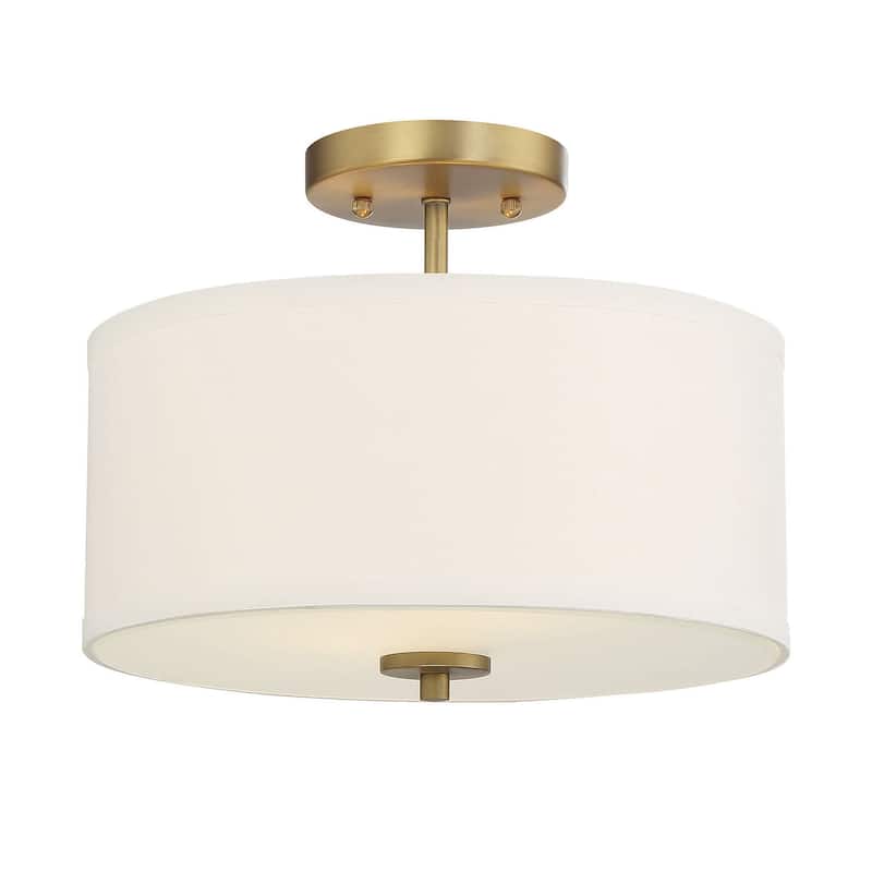 Meridian M60008 2 Light 13" Wide Semi-Flush Drum Ceiling Fixture