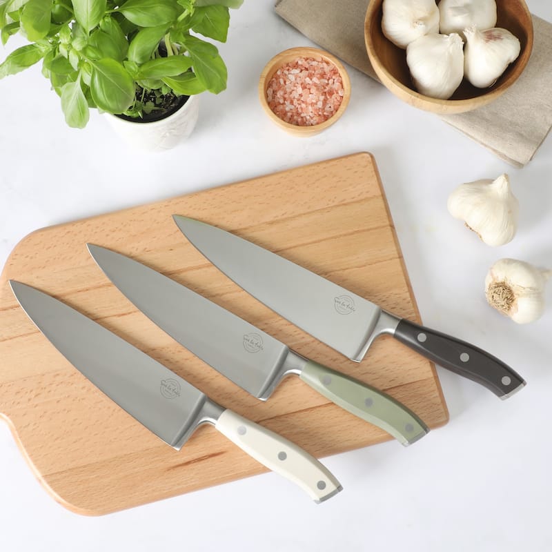 Sur La Table Kitchen Essential German Steel Chef's Knife, 8-Inch Stainless Steel Blade - Forged Full Tang