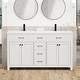 preview thumbnail 20 of 143, Modern Bathroom Vanity with Sink & Faucet Storage Cabinet Set 60" - White