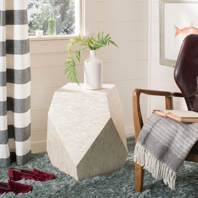 SAFAVIEH Traiana Multi/ Beige Mosaic Geometric Side Table - 19.7" x 19.7" x 20.9" - 20Wx20Dx21H