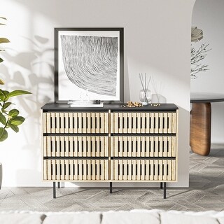 Modern 6 Drawer Wood Storage Sideboard Cabinet - Bed Bath & Beyond ...