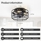 preview thumbnail 42 of 105, Caged Ceiling Fan with Light and Remote, 11.8–28 Inch Low Profile Fandelier, 6-Speed Quiet DC Motor, Black/Satin Nickel