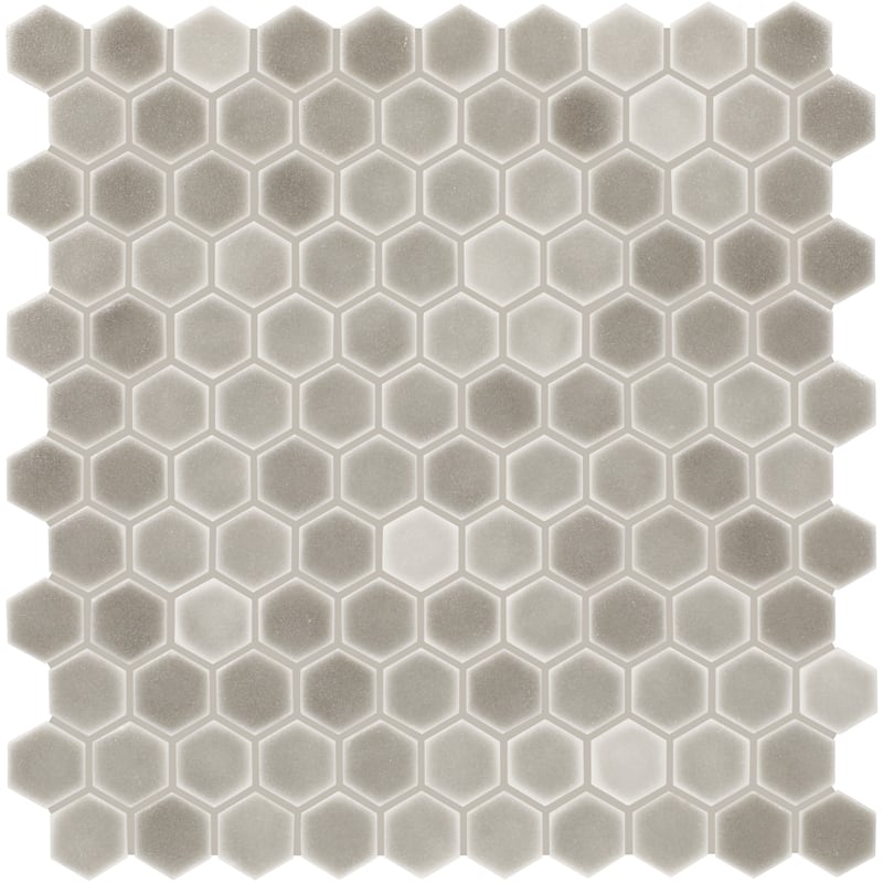 Daltile Uptown Glass 1" Hexagon Mosaic (18 PC Per Carton) (16.92 SQFT Per Carton) - Grey