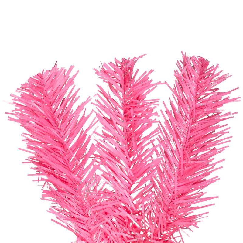 Artificial Tinsel Christmas Tree - 3' - Pink - Unlit - 3 Foot
