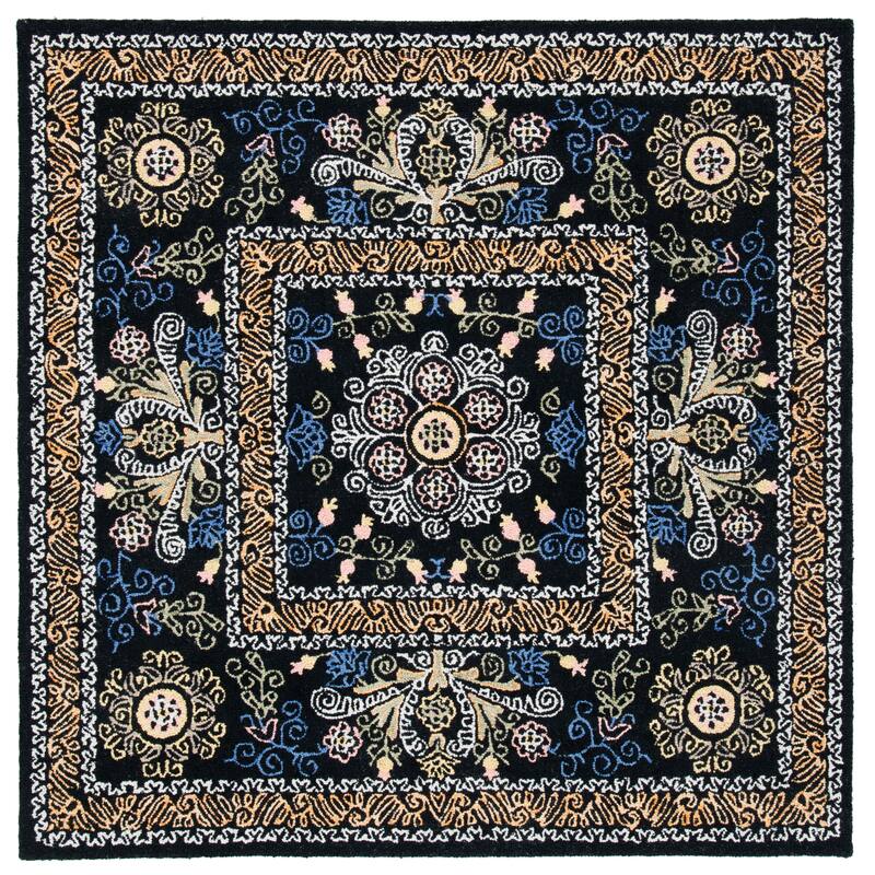 SAFAVIEH Handmade Celedonia Modern Medallion Micro-Loop Wool Area Rug