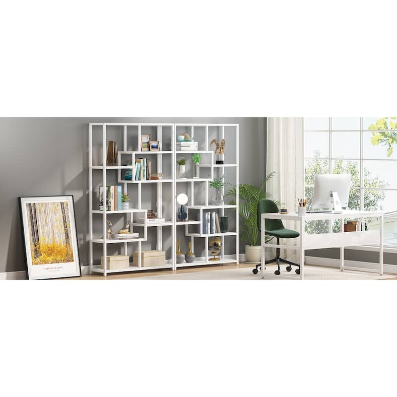 Bookshelf Modern Etagere Bookcase, Freestanding Tall Bookshelves with 8-Open Storage Shelf for Living Room, Bedroom, Home Office