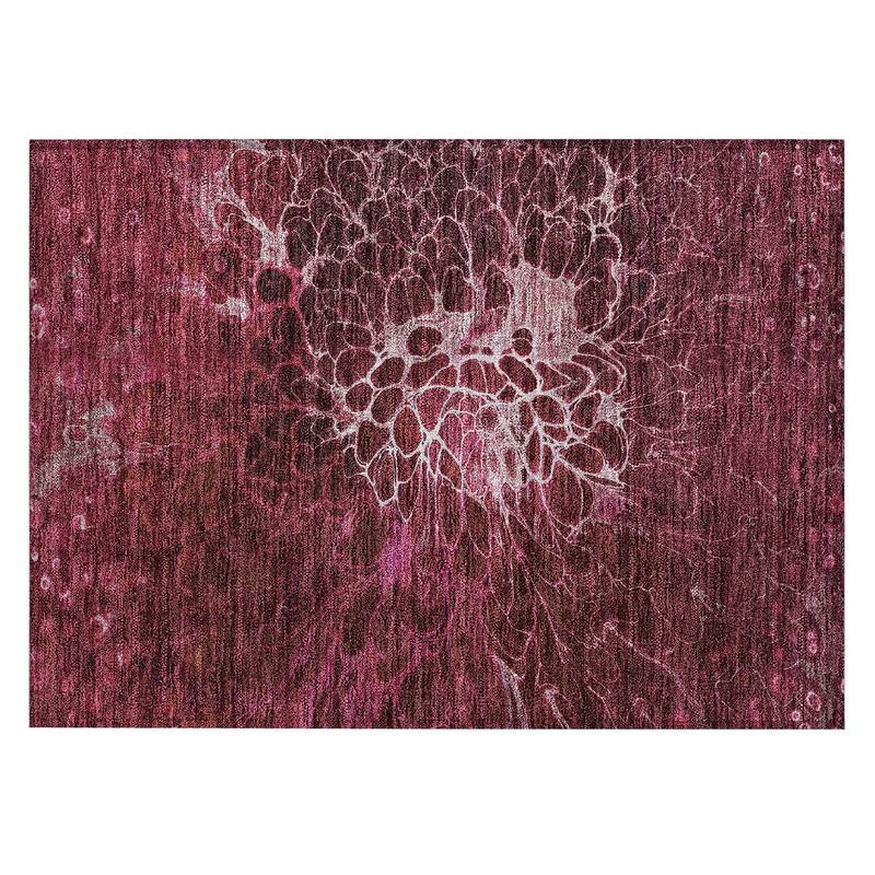 Machine Washable Indoor/ Outdoor Chantille Modern Floral Rug