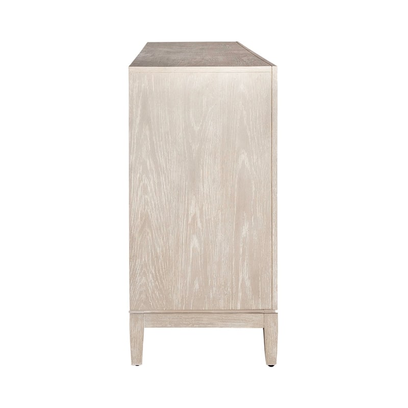 Kinsley Washed Taupe 4 Door Accent Cabinet