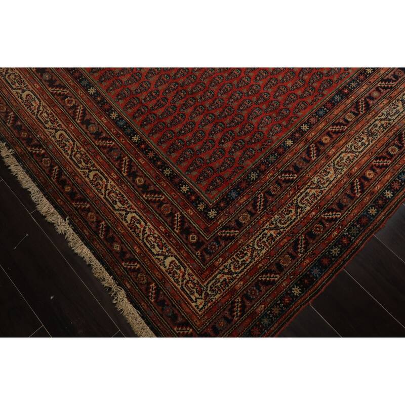 6'11''x15'9'' Hand Knotted Wool Antique Rose Paisley Rug - 6' 11'' x 15' 9''