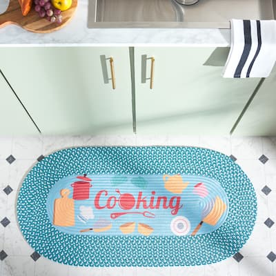 SAFAVIEH Handmade Braided Kitchen Poster Friedeburg Rug - 1'8" x 4' Oval