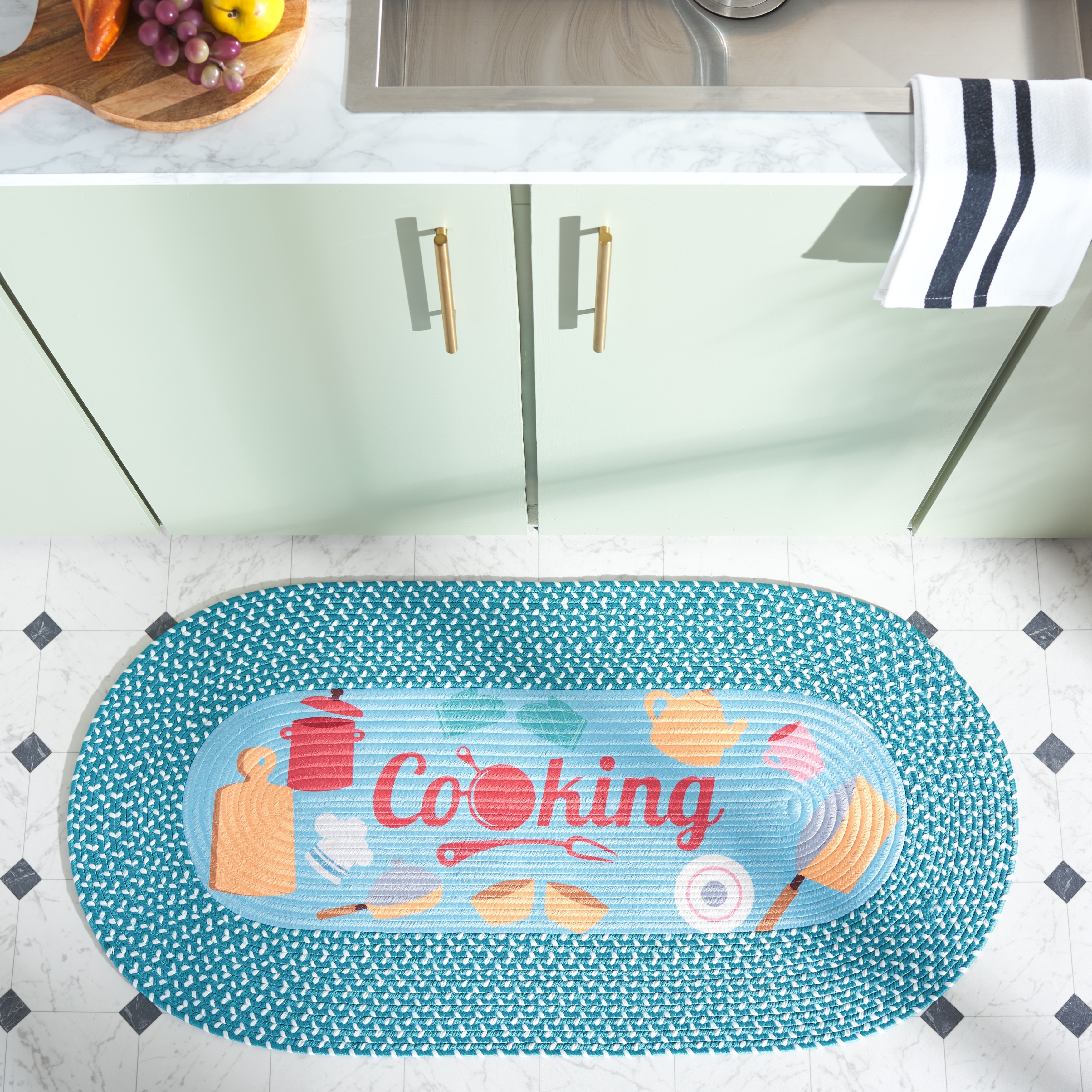SAFAVIEH Handmade Braided Kitchen Poster Friedeburg Rug - 1'8" x 4' Oval