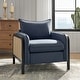 preview thumbnail 13 of 16, HULALA HOME Abeline 32.75"W Farmhouse Upholstered Armchair with Solid Wood Legs and Woven Rattan Arms
