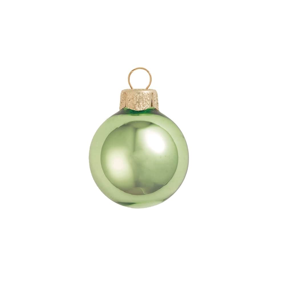 Shiny Glass Christmas Ball Ornaments - 3.25" (80mm) - Lime - 8ct