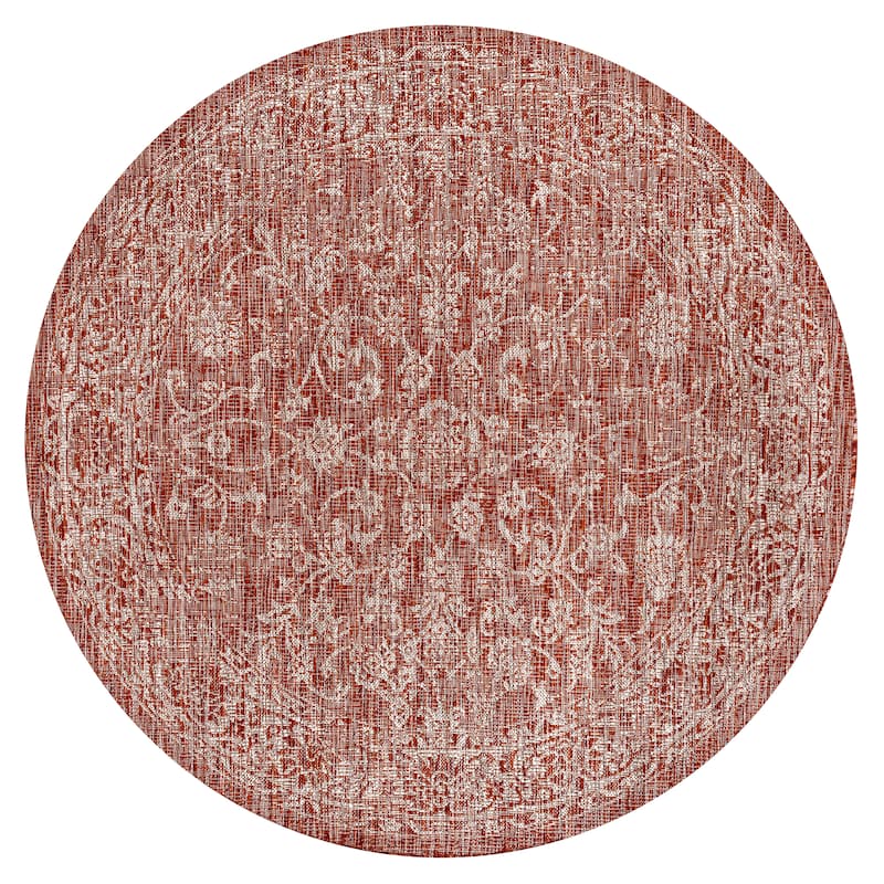 JONATHAN Y Sinjuri Bohemian Textured Weave Floral Indoor/Outdoor Area Rug