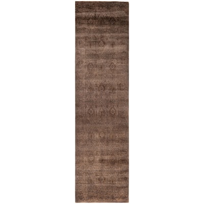 Overdyed One-of-a-Kind Hand-Knotted Area Rug - Brown - 2' 6" x 9' 10"