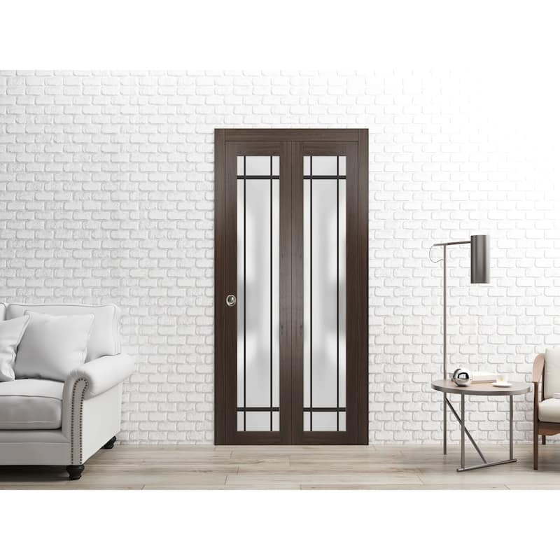 Bi-fold Doors 36 x 80 Planum 2112 Chocolate Ash Sturdy Tracks