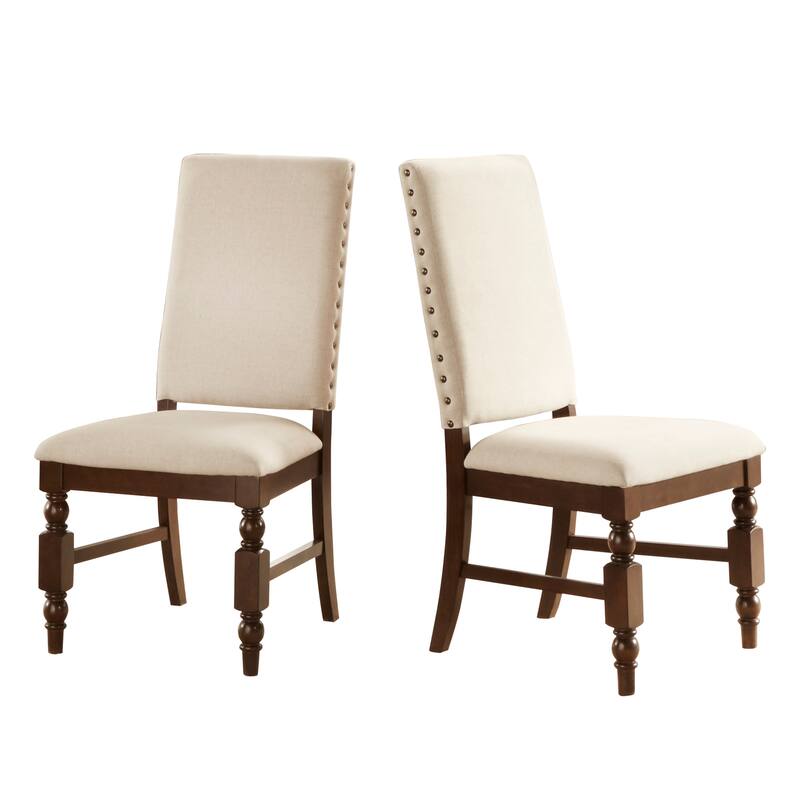 Flatiron Nailhead Upholstered Dining Chairs (Set of 2) by iNSPIRE Q Classic - Beige