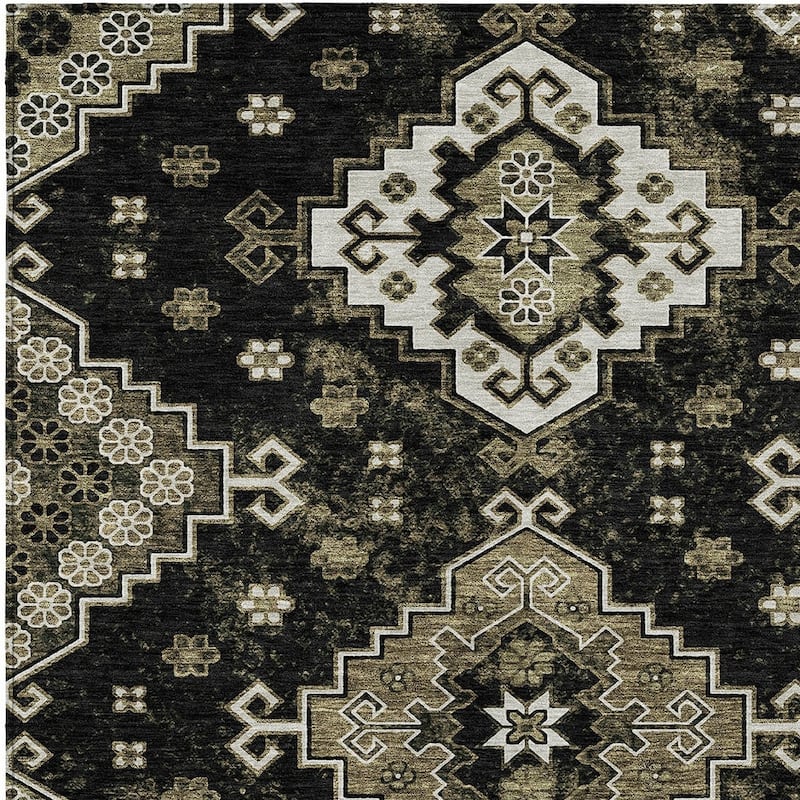 HomeRoots Medallion Traditional Rectangle Outdoor Rug