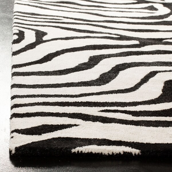 SAFAVIEH Handmade Soho Melie Zebra Pattern New Zealand Wool Area