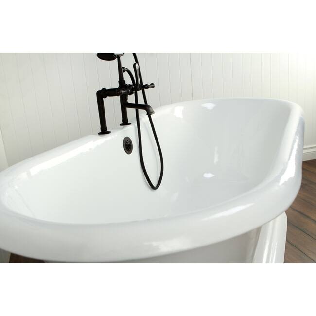 Kingston Brass Aqua Eden 72-1/16" Free Standing Cast Iron Soaker