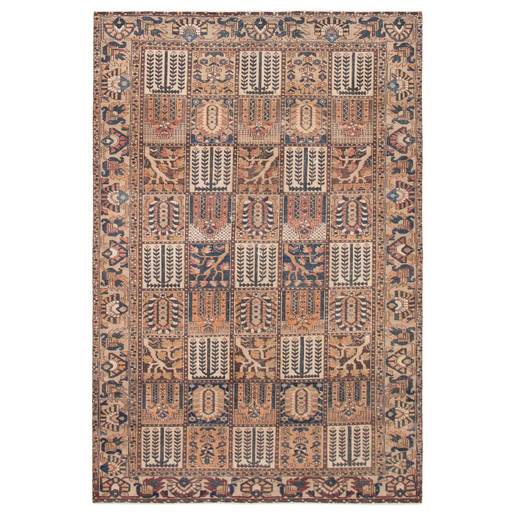 ECARPETGALLERY Hand-knotted Antalya Vintage Brown Wool Rug - 6'6 x 9'9
