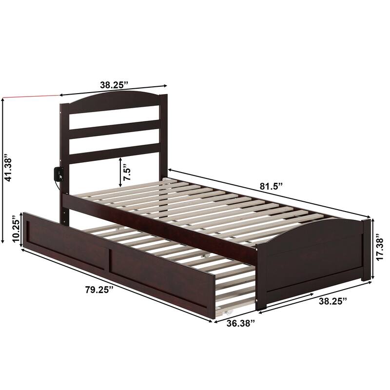 Warren Solid Wood Platform Bed with Footboard and Twin XL Trundle