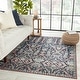 preview thumbnail 5 of 3, Teleza Machine Washable Trellis Dark Blue/ Clay Area Rug